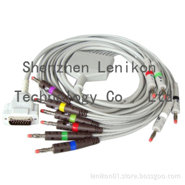 E4047 Nihon Konden 10leads  banana EKG Cable